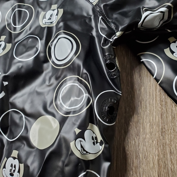 Disney Mickey Snap Front PVC Vinyl Raincoat  Size XXL Rain Jacket Slicker Black. - Picture 5 of 12